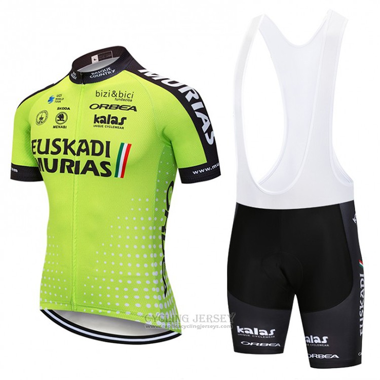 2018 Cycling Jersey Euskadi Murias Green Short Sleeve and Bib Short